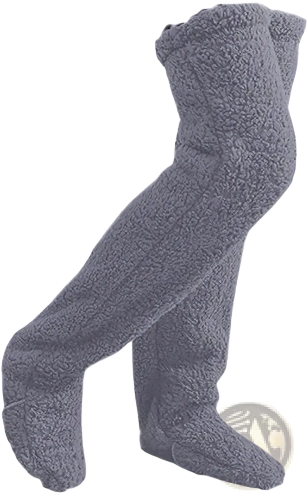 Gray plush over-the-ankle socks with soft fuzzy cashmere texture perfect as plush knee high fuzzy leg warmers