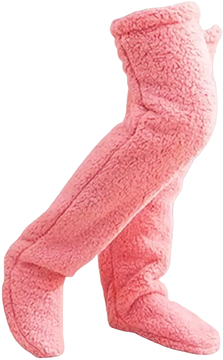 Plush knee high socks cashmere fuzzy pink fleece leg warmers designed for warmth and style