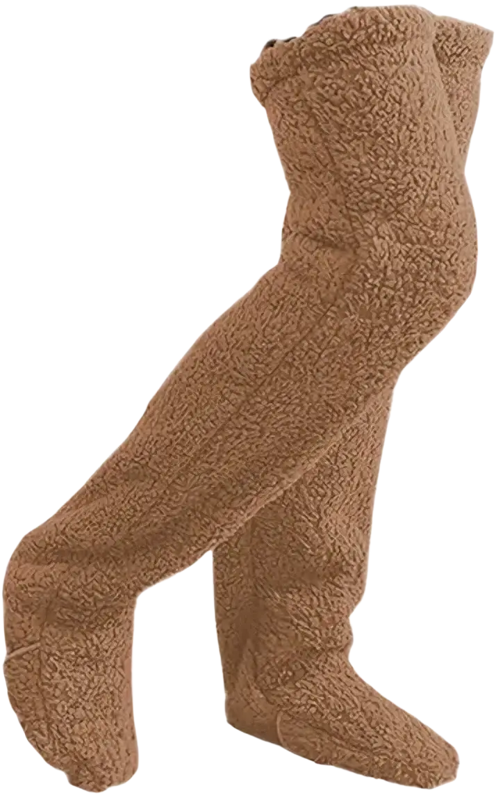 Tan plush fleece over-the-ankle socks with a soft textured surface and ribbed cuffs from plush knee high socks cashmere fuzzy leg warmers