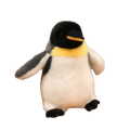 A plush penguin stuffed animal soft toy pair with black white and yellow fur made of soft material