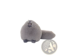 Plush persian cat soft fluffy round pillow toy featuring a gray plush cat-shaped stuffed toy with a rounded body and tail