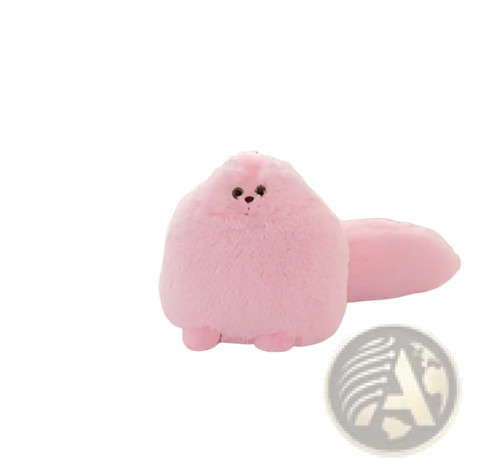 Plush Persian cat soft fluffy round pillow toy in pink with a soft plush body and small paws