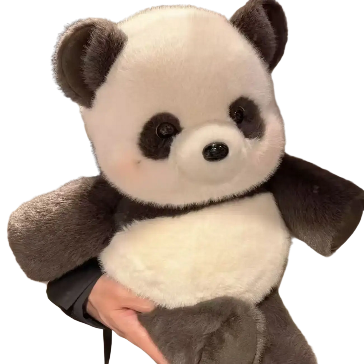 Plush pig stuffed animal pillow 17.7 inch featuring a cute plush panda toy with soft white and gray fur and black eye patches