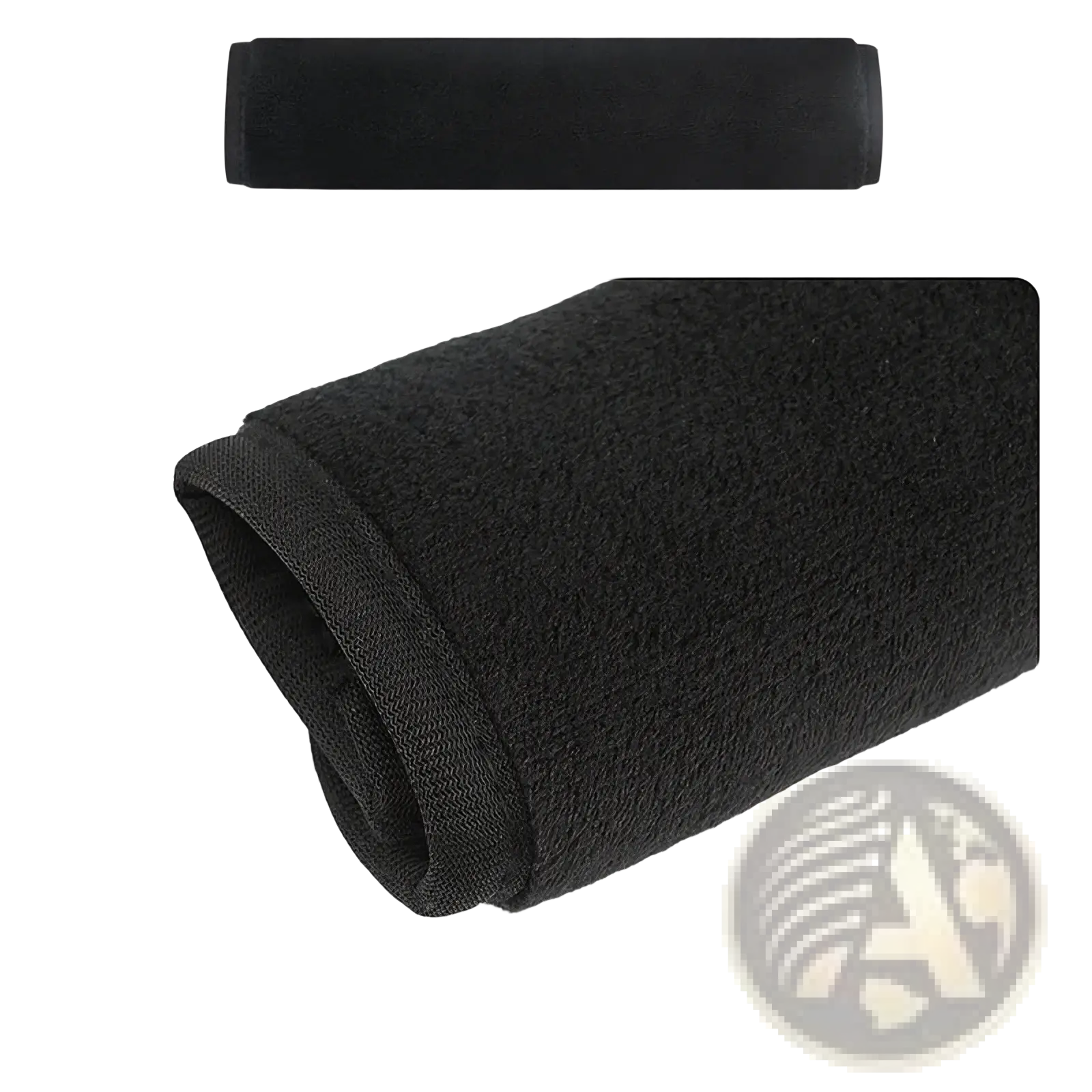 Black velvet roll 25cm long 6cm wide for plush seat belt covers black and pink car shoulder pads