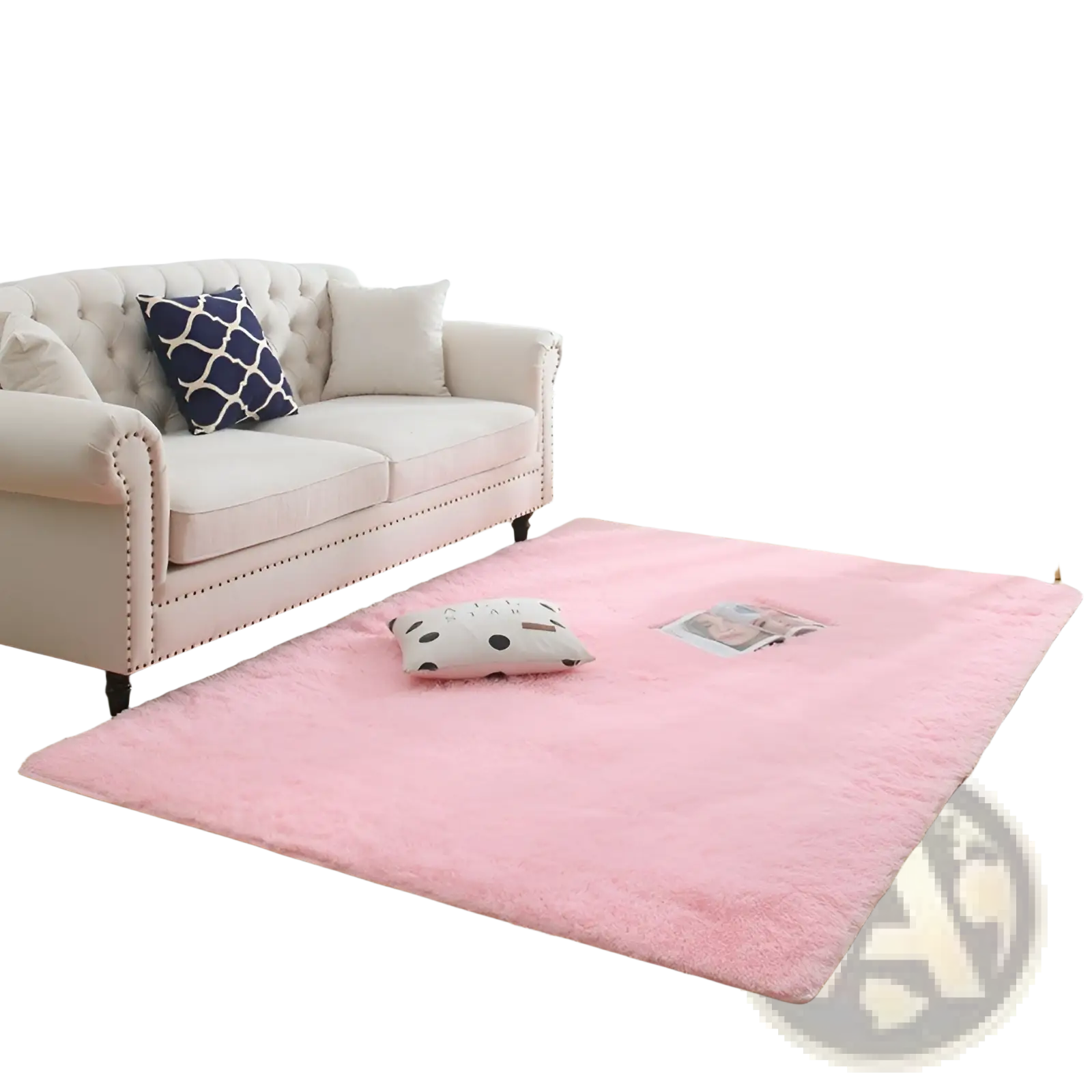 Soft pink fluffy plush shaggy rug machine washable soft faux fur carpet for cozy indoor use