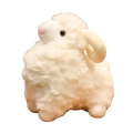 Plush sheep stuffed animal toy with fluffy white wool and cream-colored curved horns soft kawaii doll