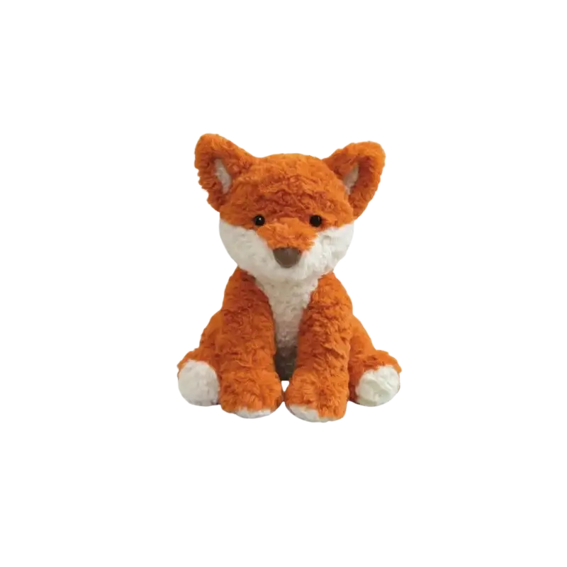 Plush stuffed animal toy 25cm featuring a soft orange fox with white face, paws, and inner ears sitting upright