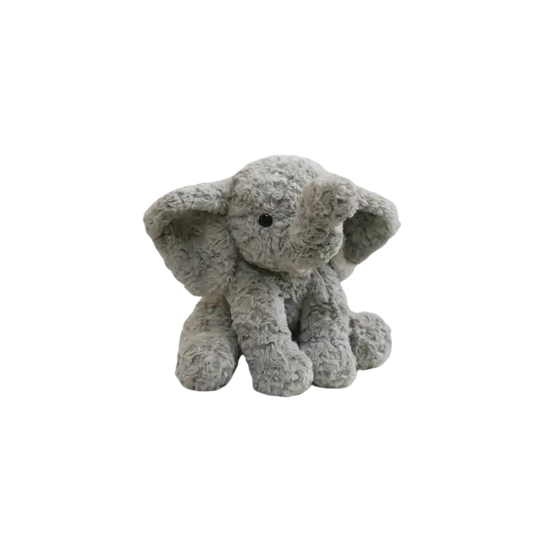 Plush stuffed animal toy 25cm soft gray plush elephant with fluffy texture and small black eye