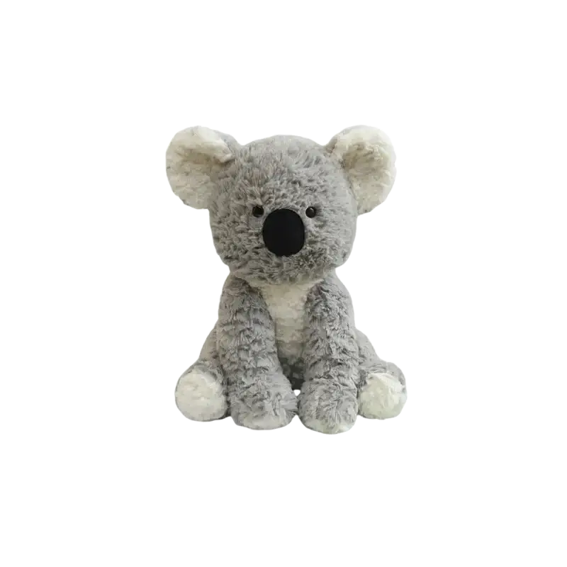 Plush stuffed animal toy 25cm soft plush koala with gray and white fur black button eyes and round black nose