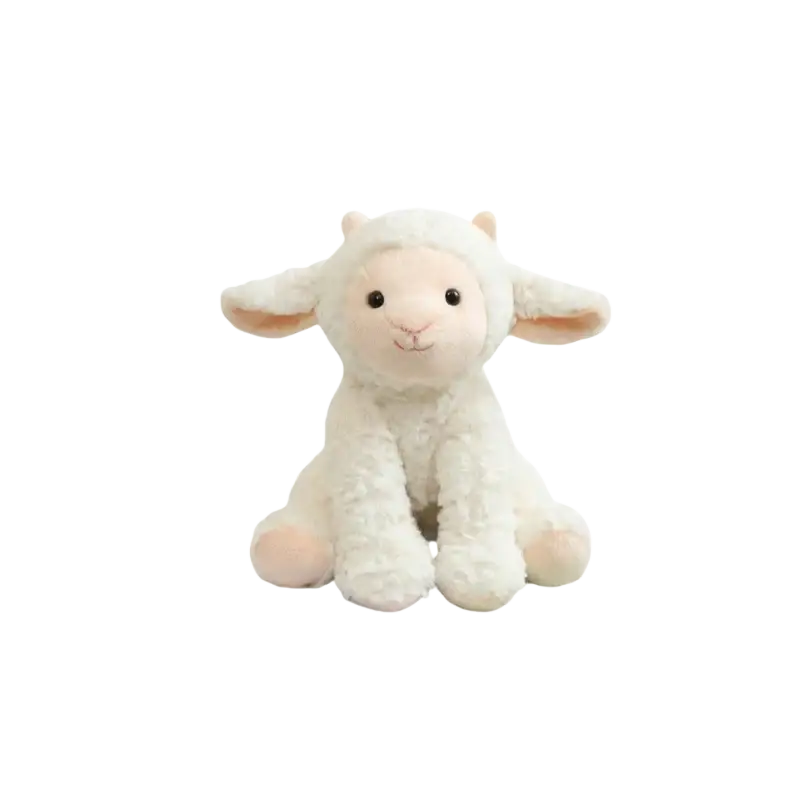Soft white plush lamb stuffed animal toy 25cm tall made of soft material ideal for cuddling and decoration