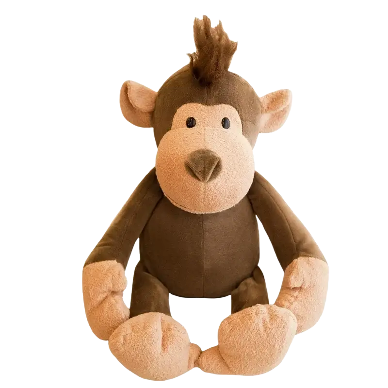 Plush toy safari animal stuffed doll 25cm featuring a brown plush filling monkey with tan face ears and feet and dark tuft