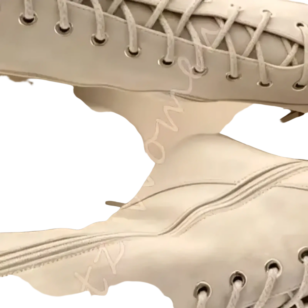 Cream-colored pointed toe suede stiletto ankle boots for women with lace-up design and visible stitching details