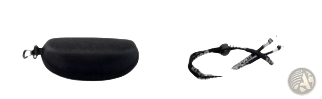 Black soft shell eyeglass case with metal clasp for polarized oval camouflage mirrored men’s sport sunglasses