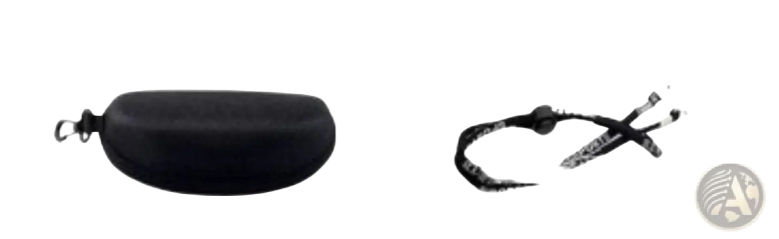 Black soft shell eyeglass case with metal clasp for polarized oval camouflage mirrored men’s sport sunglasses