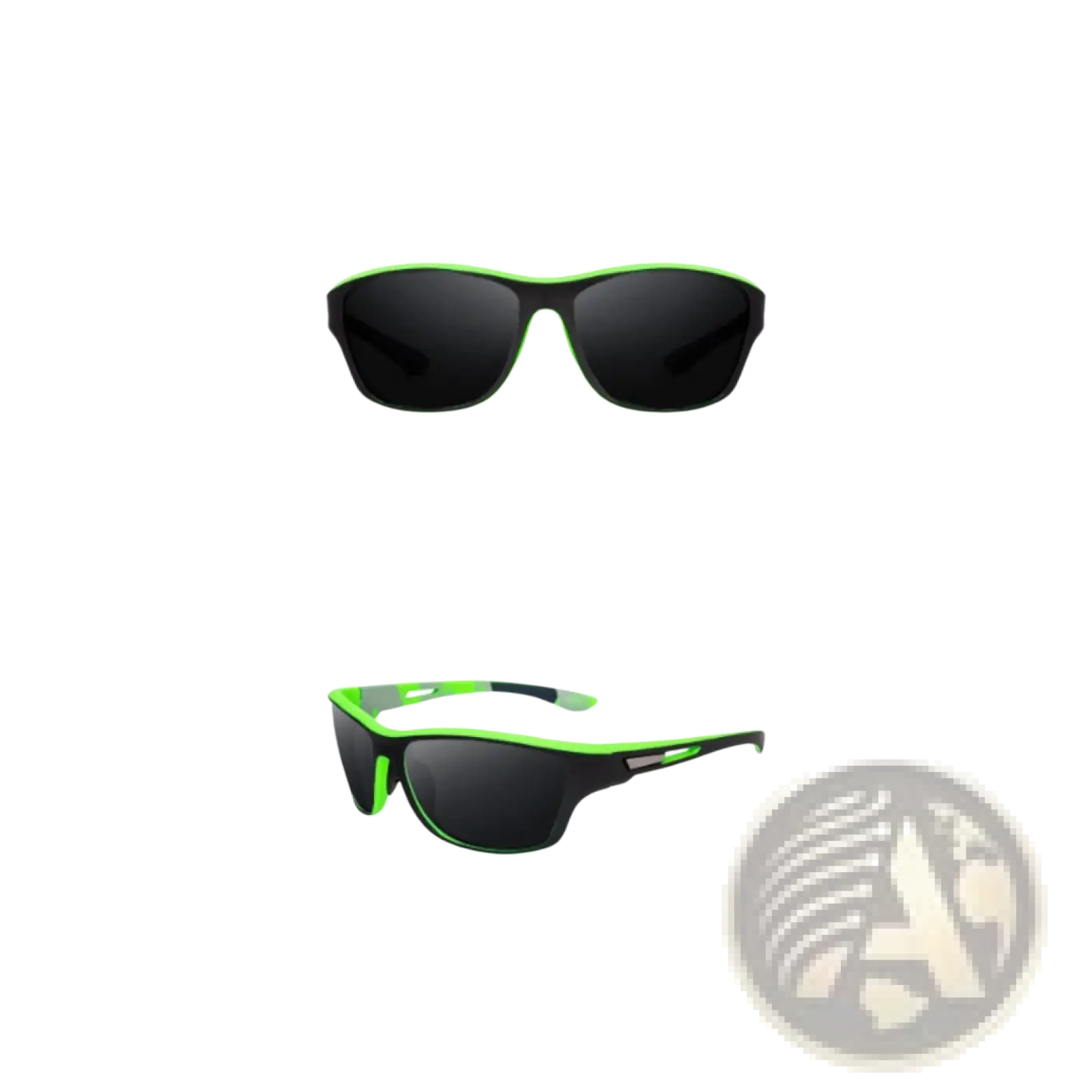 Vibrant neon green and black polarized oval camouflage mirrored men’s sport sunglasses with a sleek modern design