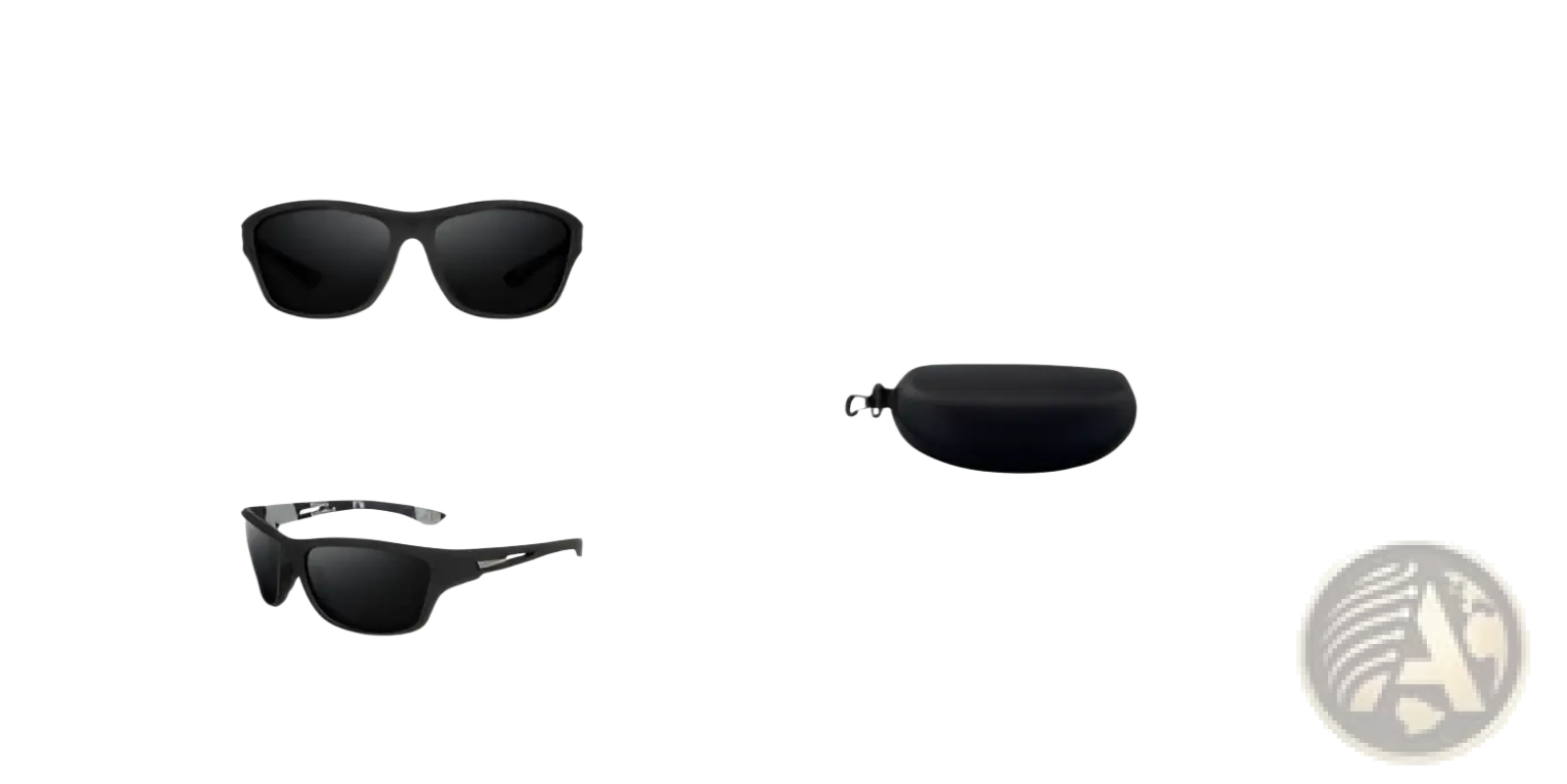 Black c4 polarized oval camouflage men’s sport sunglasses with dark lenses and a sleek sporty frame design