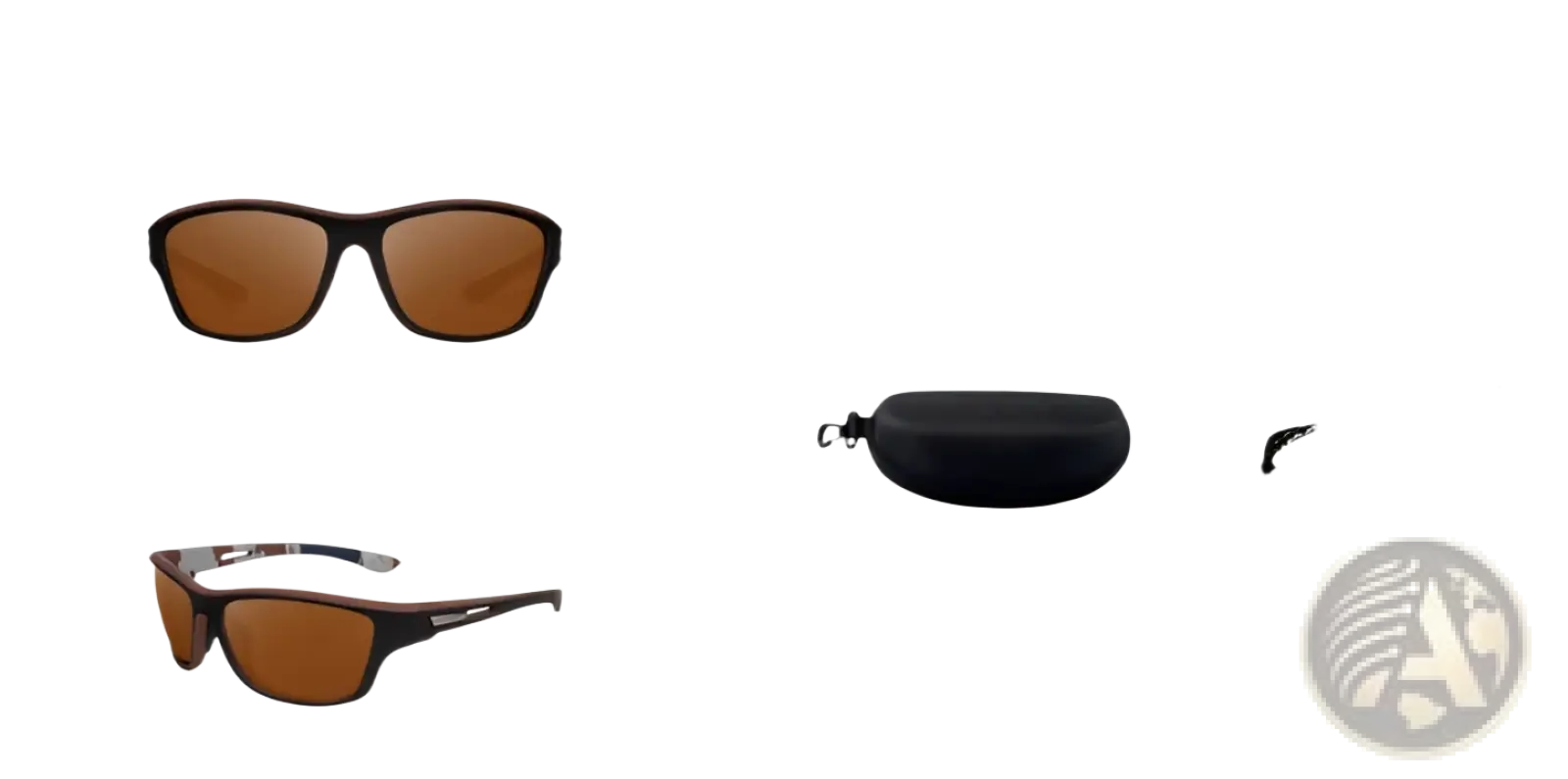 Black-framed polarized oval c7 sunglasses with brown gradient lenses and a sleek modern design for men’s sport use