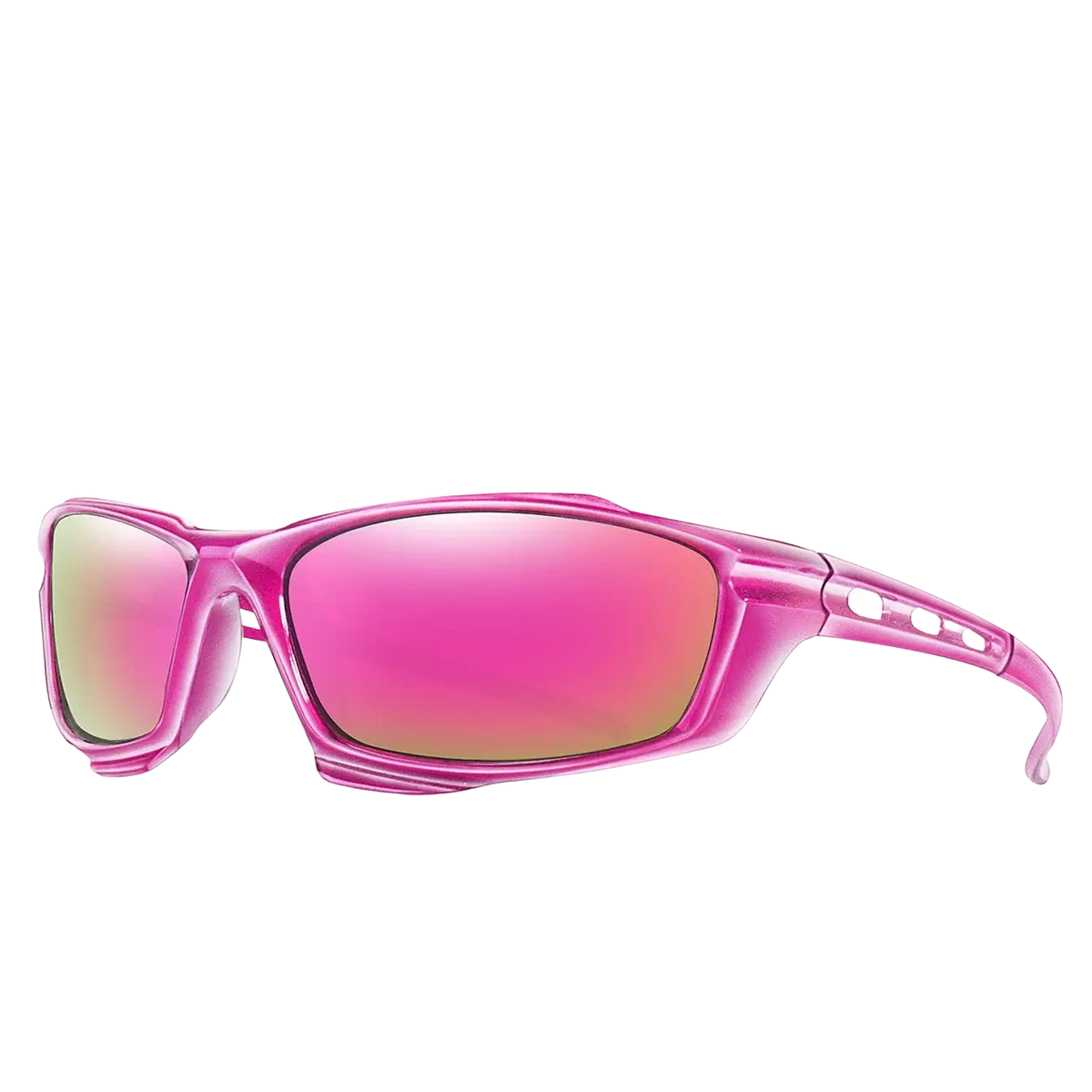 Vibrant pink smith optics polarized sports cycling sunglasses with mirrored lenses and sleek sporty frame design