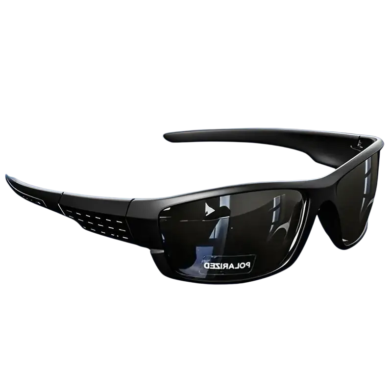 Black awgsee polarized sports sunglasses uv400 with sleek design and textured temples for outdoor activities