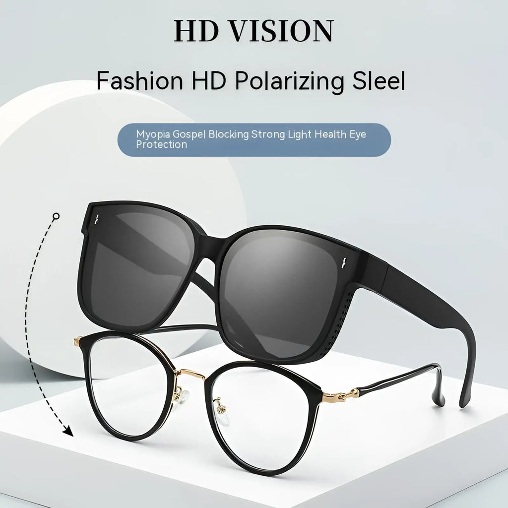 Black polarized square anti glare driving sunglasses with sleek modern frames and dark gray lenses