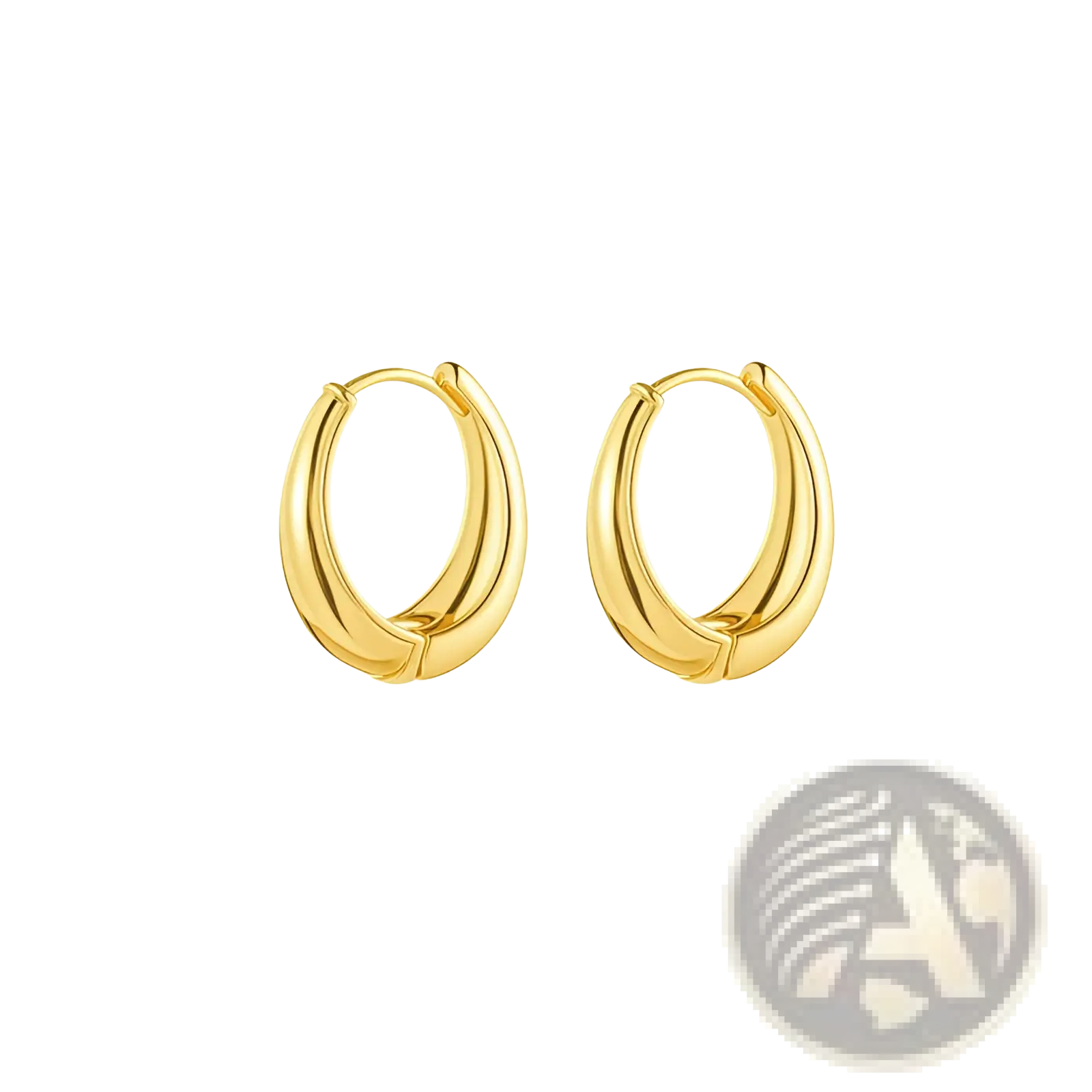 Polished gold twisted rope hoop earrings gold minimalist double-layered sleek design in metal