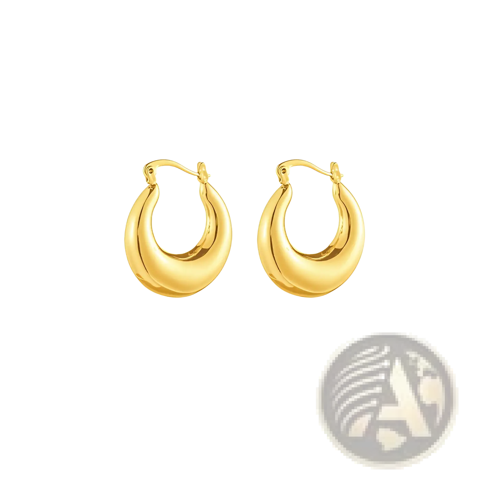 Polished gold twisted rope hoop earrings with a sleek smooth rounded design in gold tone