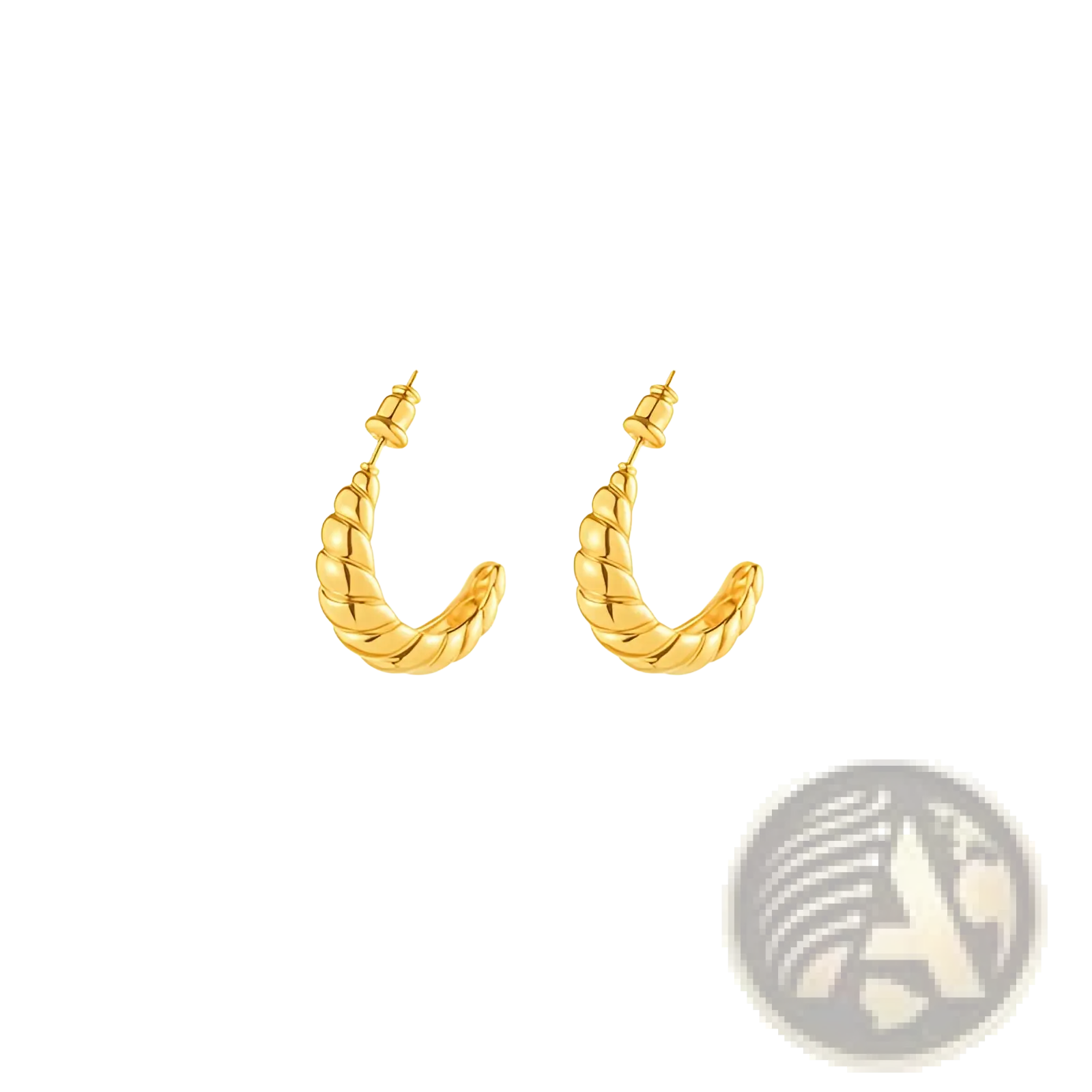 Polished gold twisted rope hoop earrings featuring a sleek textured design in gold-tone metal