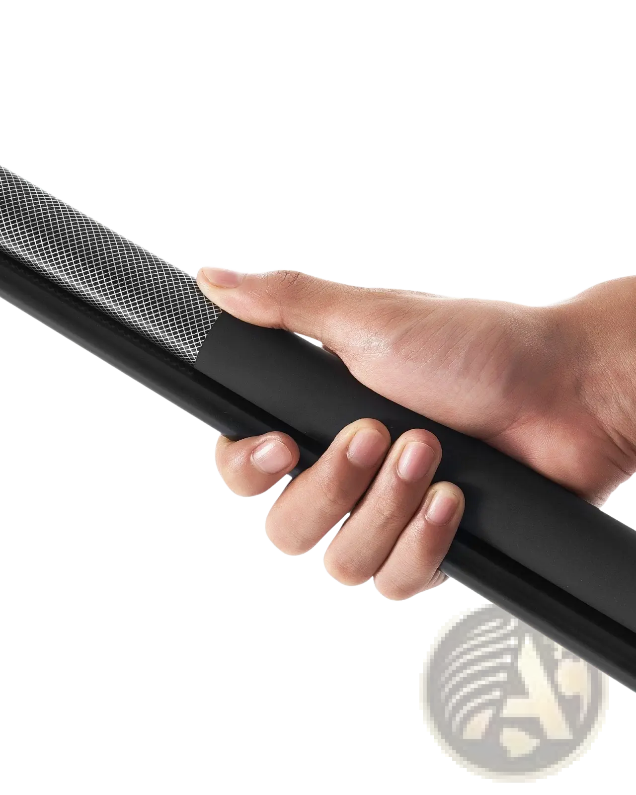 Black two-piece pool cue with textured grip made of fiberglass titanium composite for precise gameplay