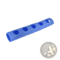 Blue foam pool noodle connector training aid float holder with five evenly spaced circular holes for secure attachment