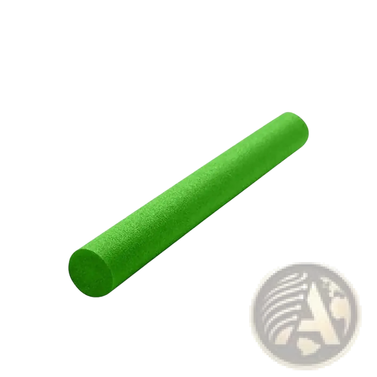 Bright green cylindrical foam pool noodle floating aid buoyancy stick for swimming support and water activities