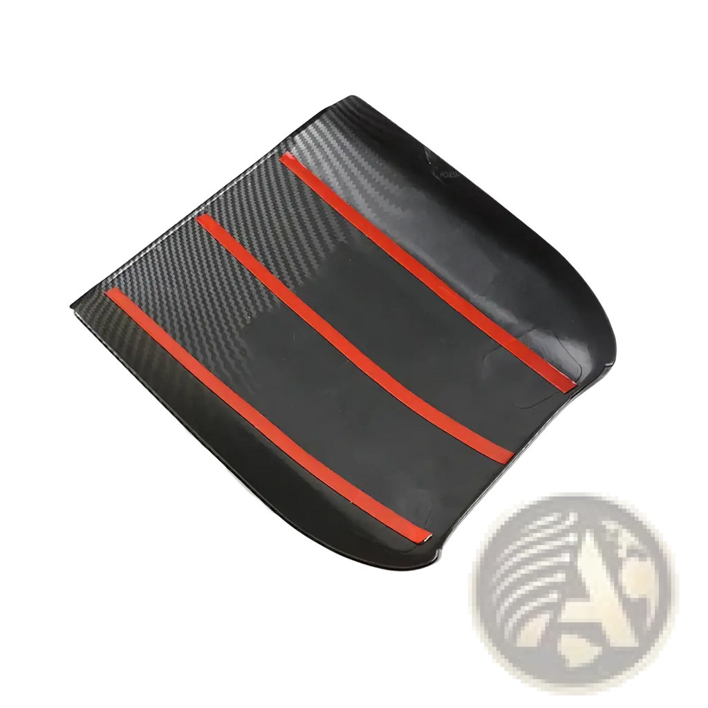 Black carbon fiber car door handle cover with three bold red stripes for porsche cayenne 2018-2026