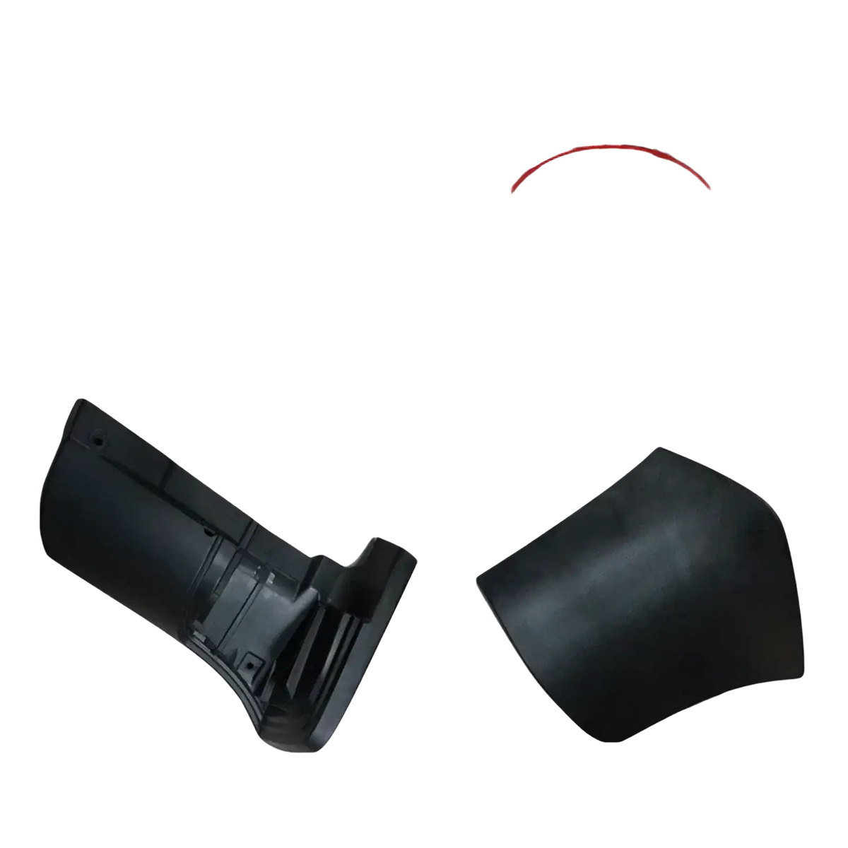 Black plastic side skirt trim for Porsche Cayenne 2007-2010 fender trim shown from the back side