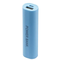 Light blue cylindrical portable 18650 power bank case diy shell charger with usb port and power bank label