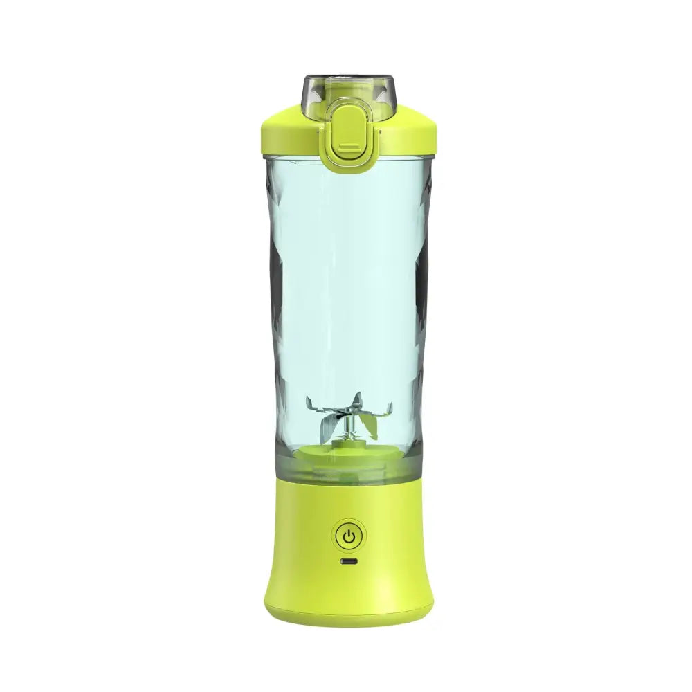 Arbaglobal portable lime green personal smoothie blender with transparent body and built-in 6-blade system