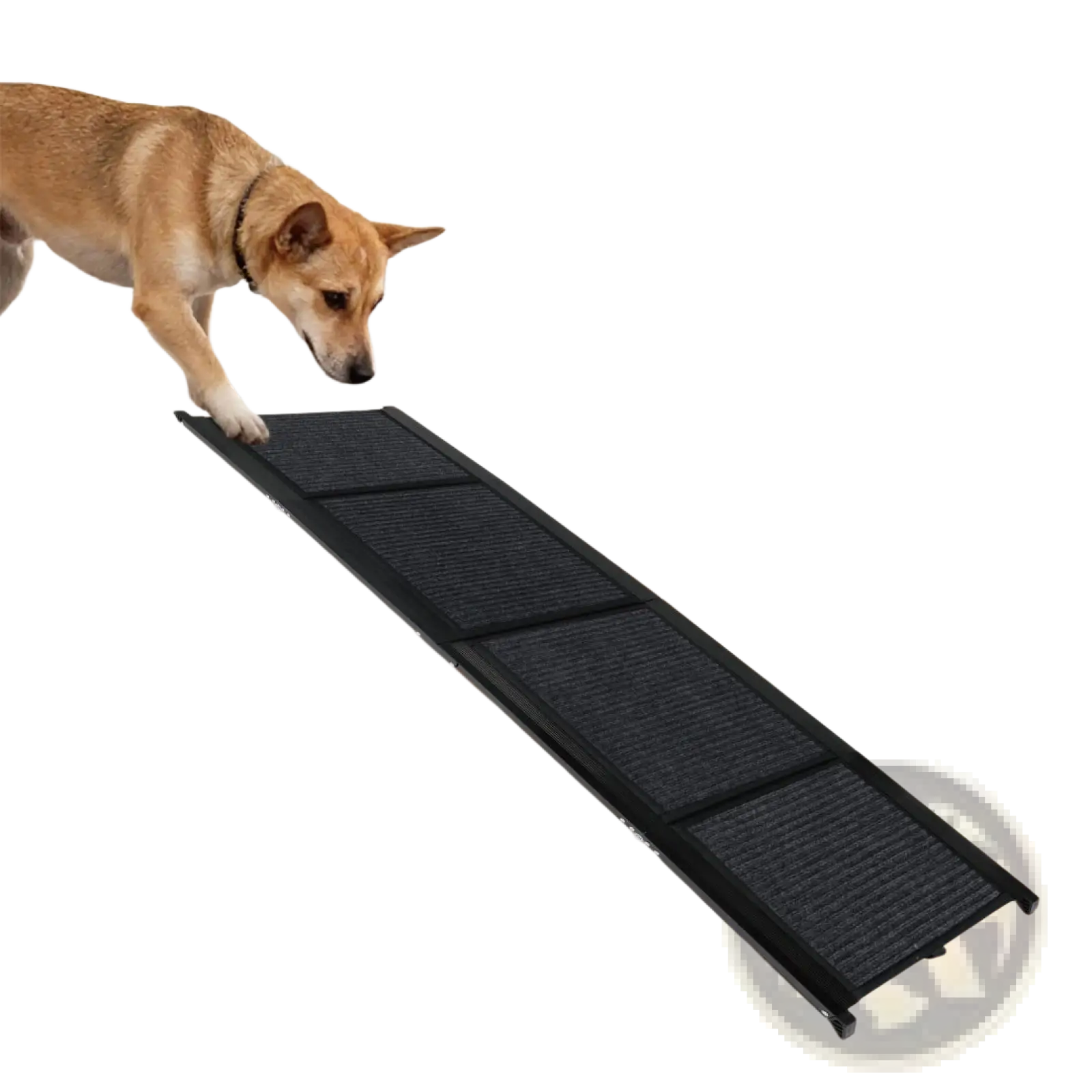Black textured portable dog ramp with sleek modern design for car suv and truck supporting 250 lbs capacity