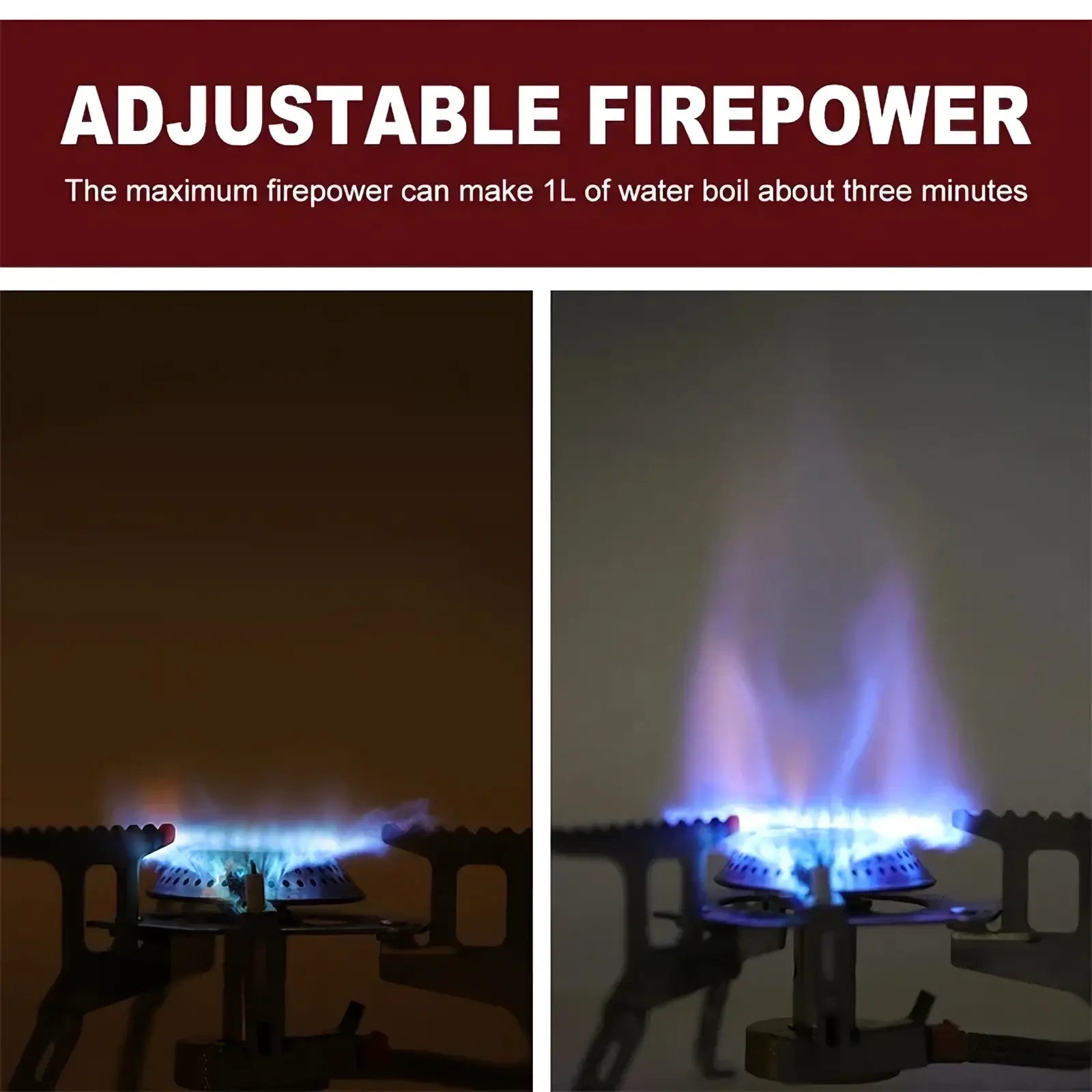 Adjustable blue flame portable folding camping gas stove with metal burner and stand 3500w for outdoor use