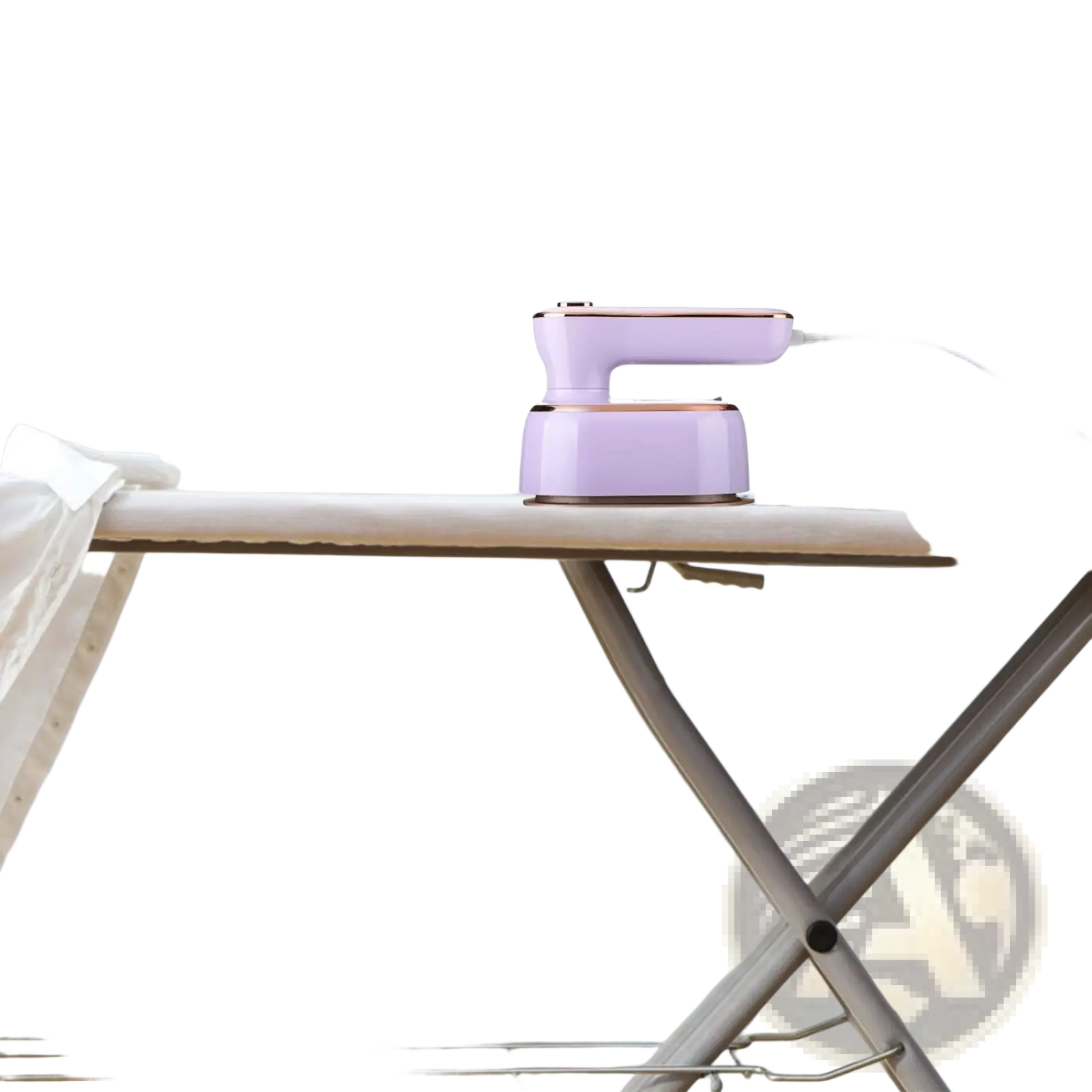 A sleek lavender portable handheld steamer with rose gold accent 1000w travel garment iron