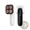 Black and white portable infrared led slimming and facial beauty device with four red light panels and digital control display