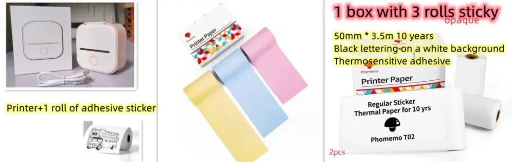 White compact portable bluetooth mini thermal label and photo printer with minimalist design and soft pink accents