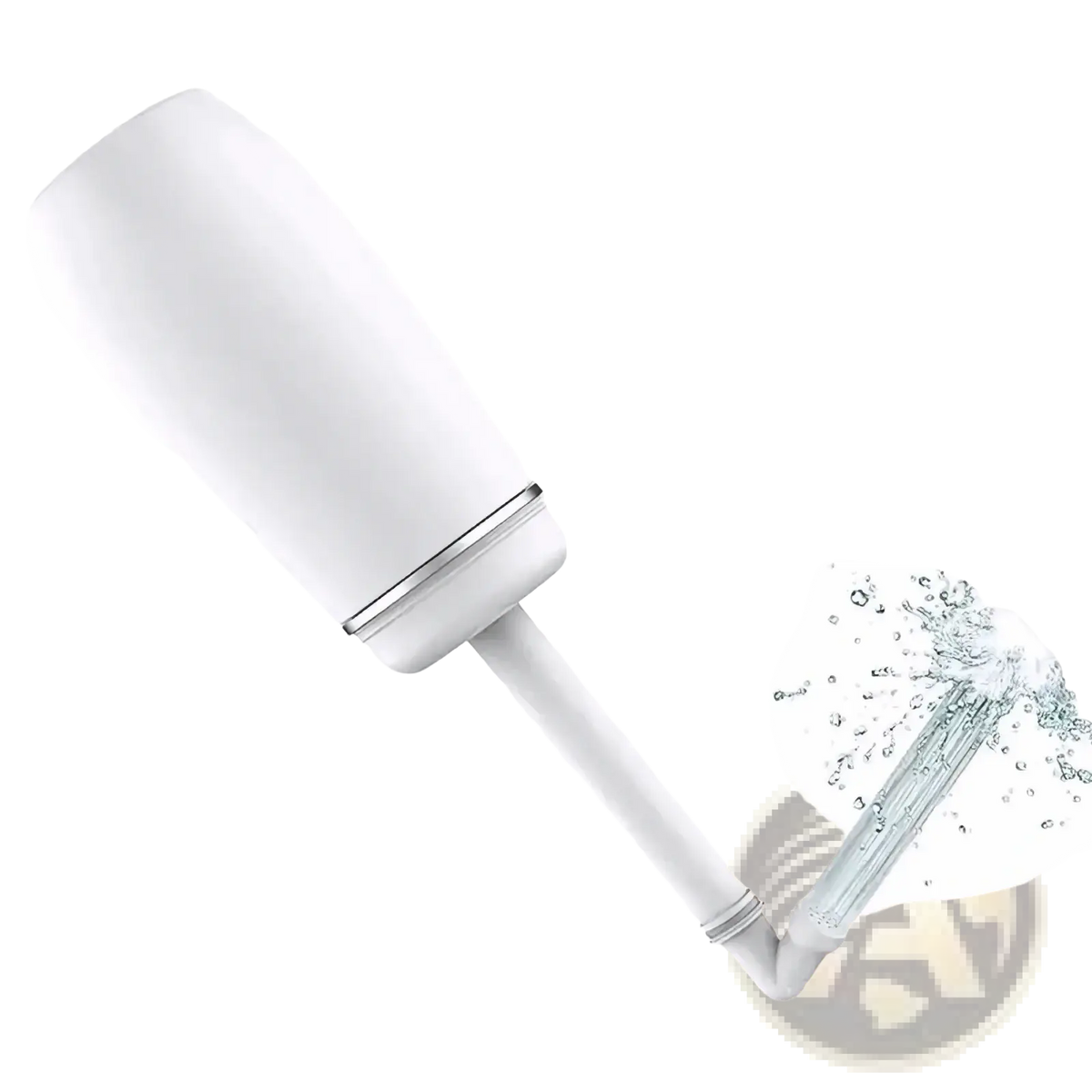White ceramic toilet brush with metallic accent ring featuring a sleek modern design for postpartum perineal care