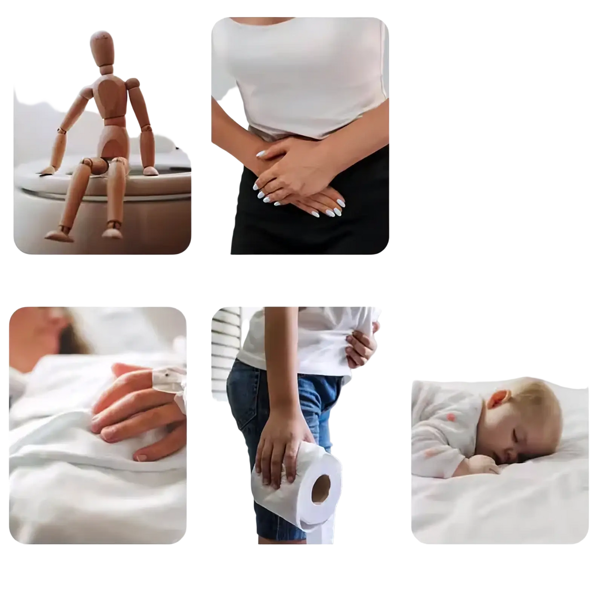 White toilet paper roll held in hand next to a postpartum perineal recovery spray bottle for gentle healing care