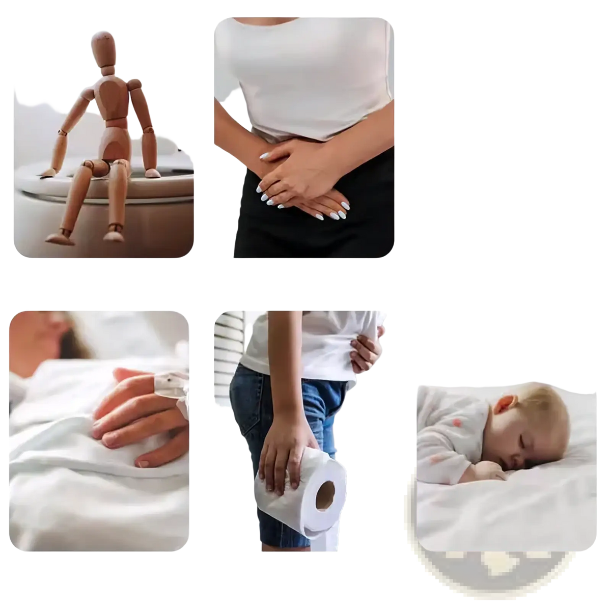 White toilet paper roll held in hand next to a postpartum perineal recovery spray bottle for gentle healing care