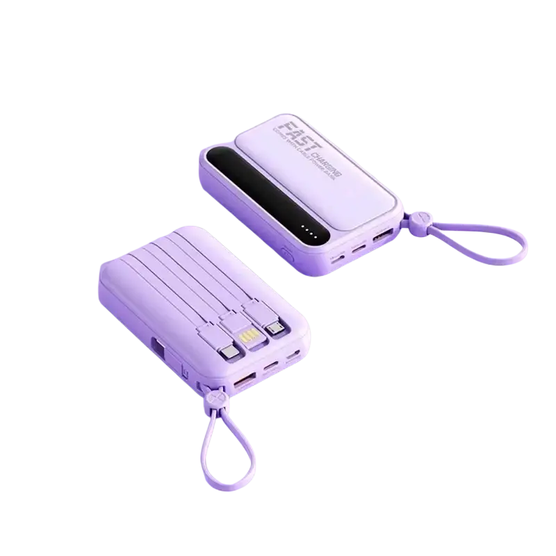 White oneplus power bank 30000mah fast charging with multiple usb ports and wrist strap for super fast charging