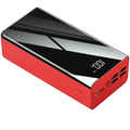 Red and black power bank 60000mah portable charger with glossy finish multiple usb ports and led display for charging devices