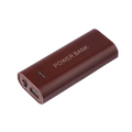 Maroon power bank case with matte finish and engraved power bank text designed for 2-cell 18650 batteries