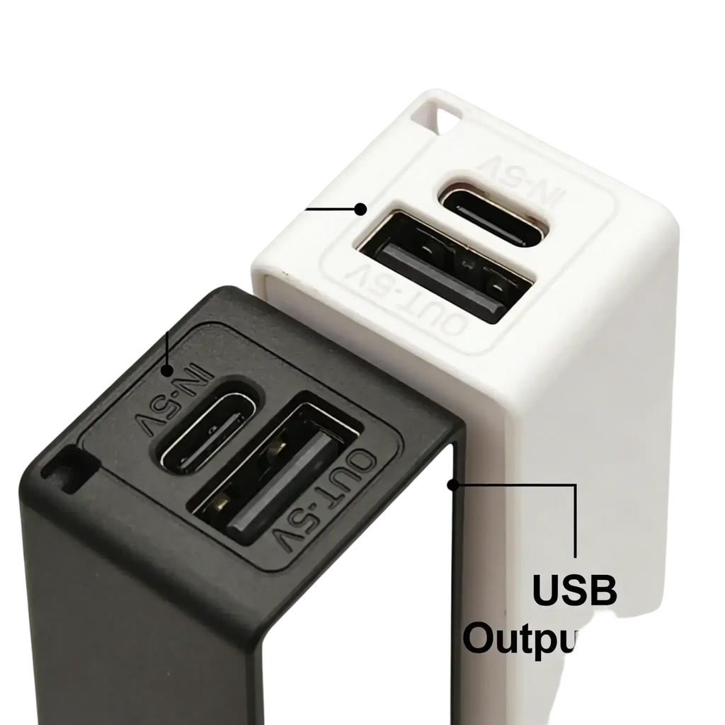 Black and white usb wall chargers with multiple ports compact rectangular design for portable mobile power bank diy case