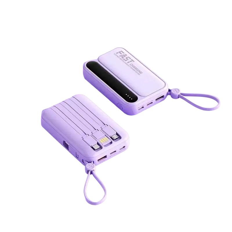 White oneplus power bank with fast charging 30000mah capacity multiple usb ports and wrist strap for super fast charging