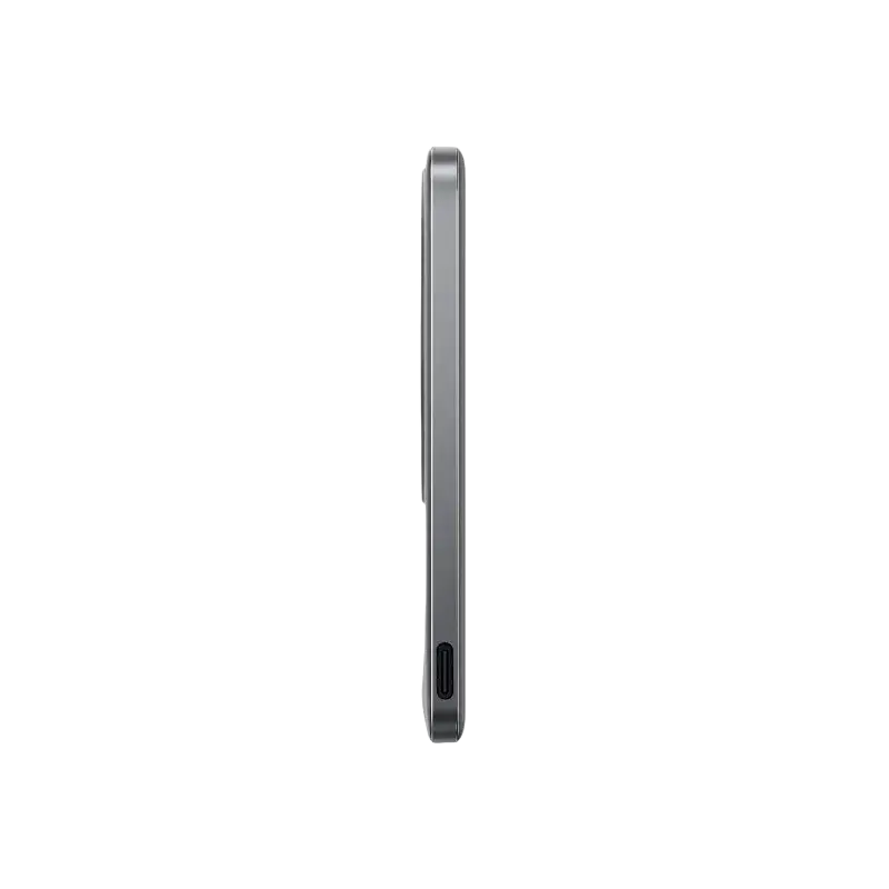 Gray metallic power bank for oneplus phone large capacity 5000mah with usb-c port and sleek minimalist design