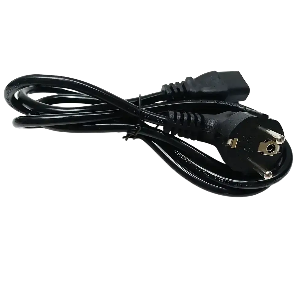 Black power cable charger with european male and female plugs for signal fire fiber fusion splicer