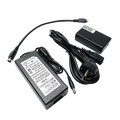 Black plastic power cable charger with coiled cables and european plug for signal fire fiber fusion splicer